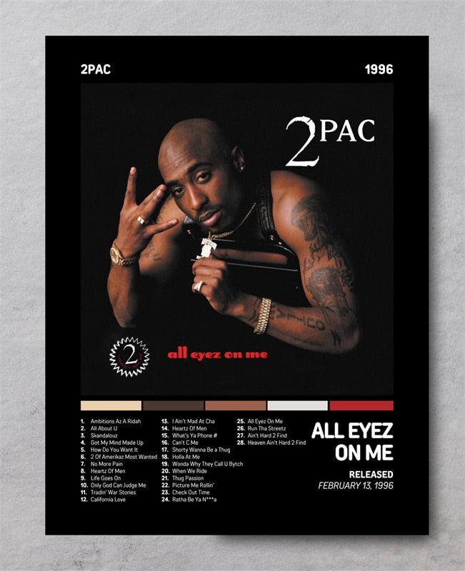 2Pac All Eyes On Me Rap Music Album Cover Wall Art Poster