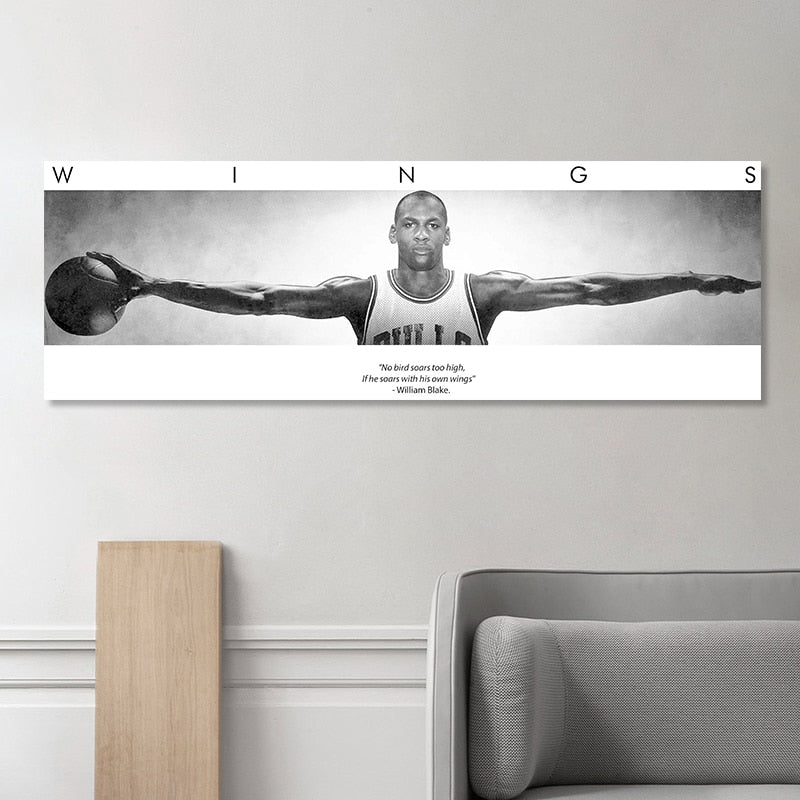 Michael Jordan Wings Bulls NBA Poster