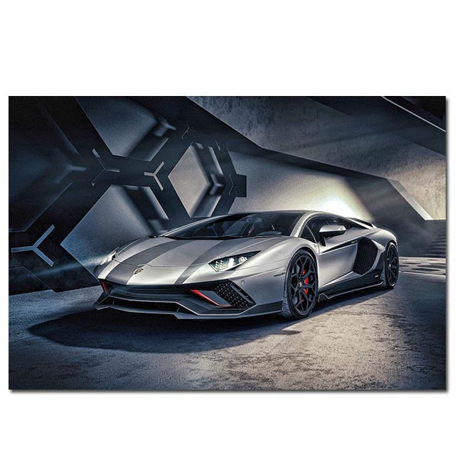Lamborghini Gray Sports Supercar Poster