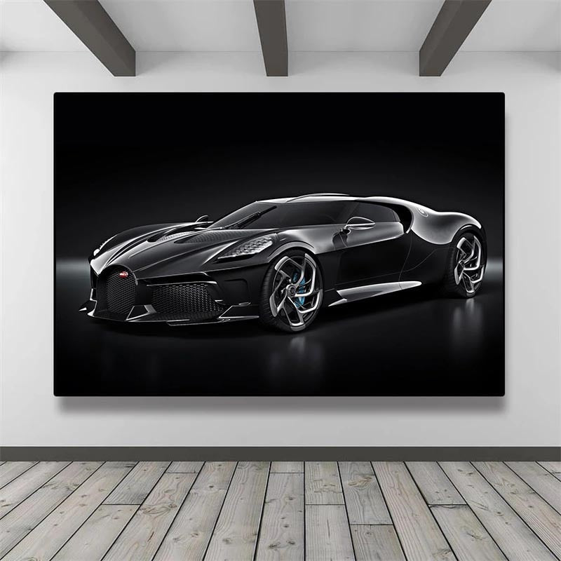 Bugatti Divo Black Sports Supercar Poster