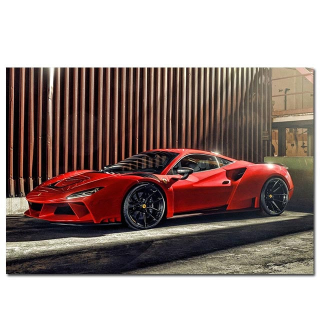 Ferrari Red Sports Supercar Poster