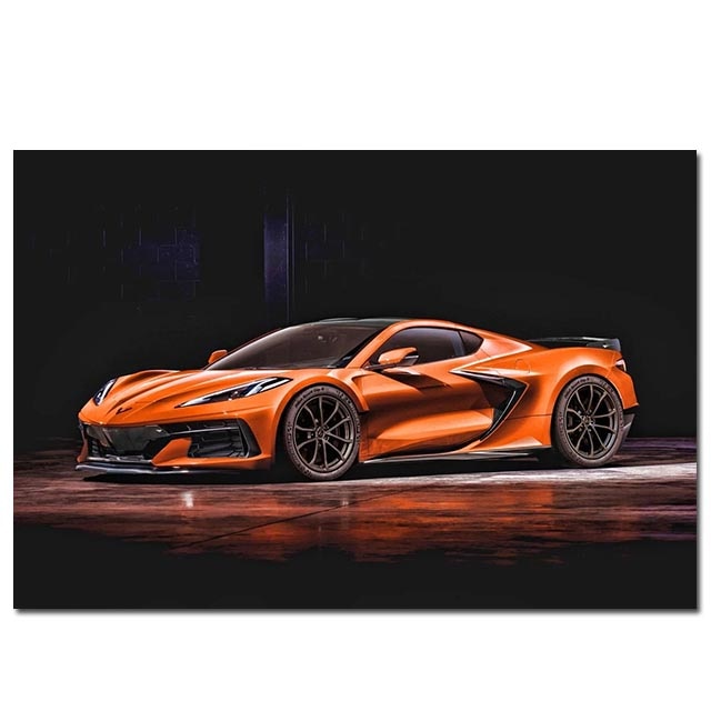 Corvette Orange Sports Supercar Poster