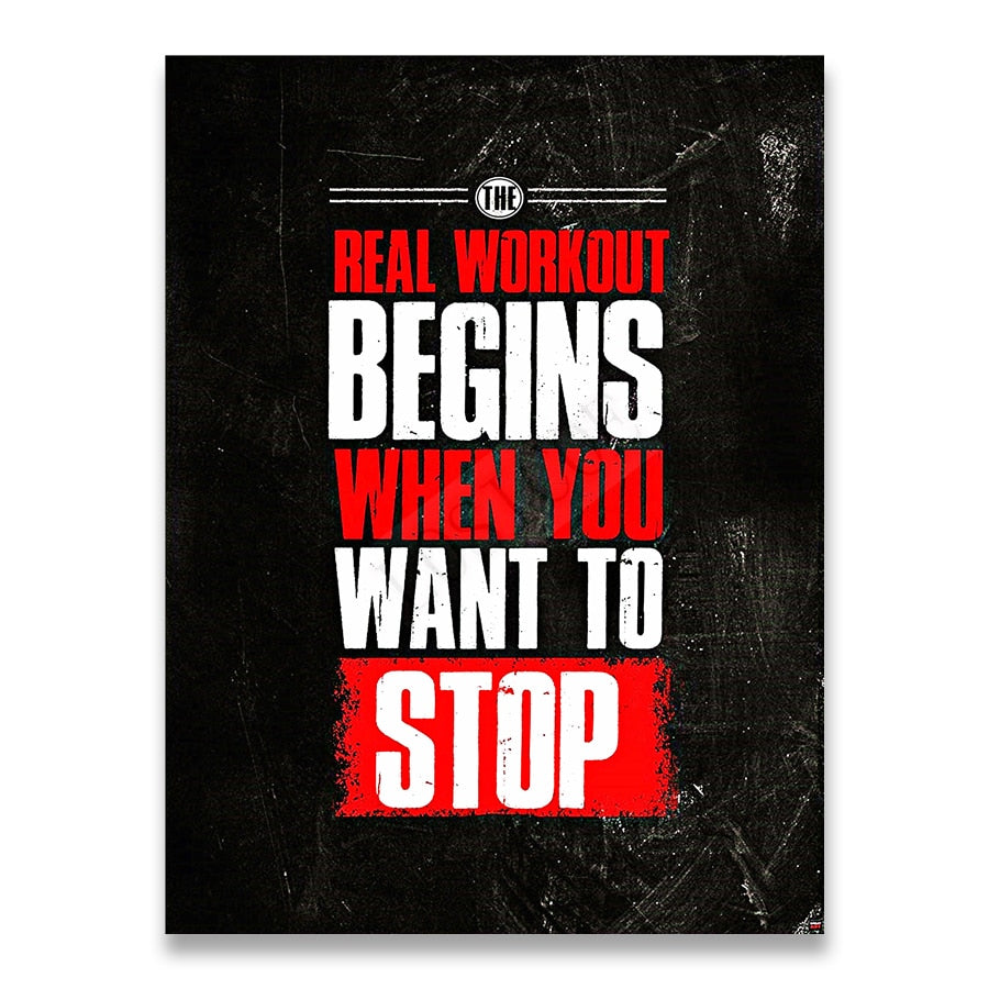 Real Workout Begins Muscle Bodybuilding Poster