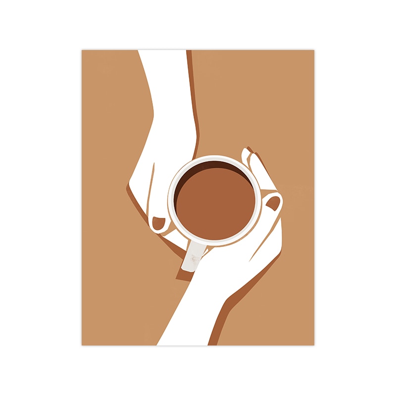 Coffee Cup Minimalist Brown Poster