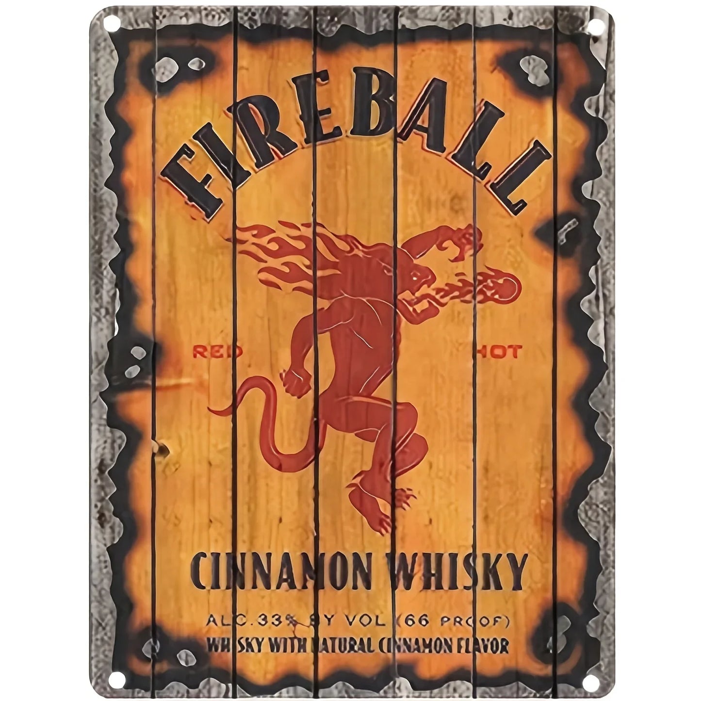 Fire Ball Cinnamon Whiskey Vintage Bar Metal Sign Poster