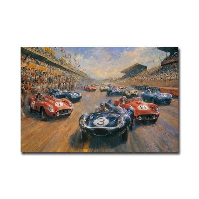 Vintage Formula 1 Painting Poster