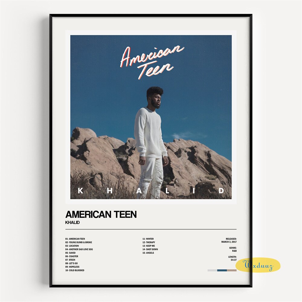 Khalid American Teen Minimalist Album Cover Poster