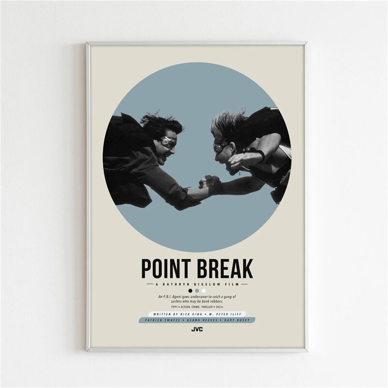 Point Break Keanu Reeves Patrick Swayze Minimalist Movie Poster
