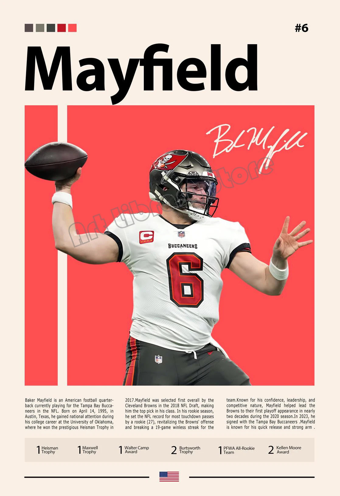 Baker Mayfield Minimalist Poster