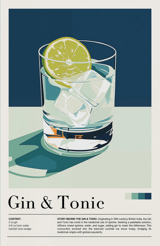 Gin & Tonic Cocktail Bar Decor Poster