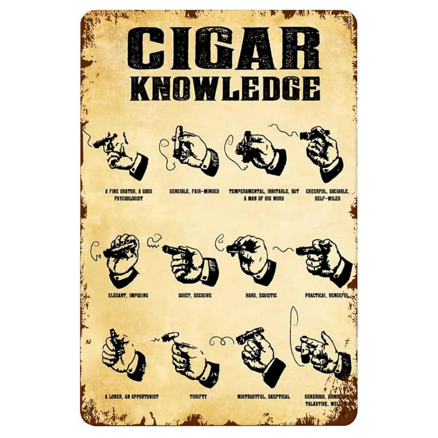 Cigar Knowledge Metal Sign Poster