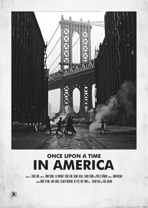Once Upon A Time In America Black White Minimalist Movie Poster