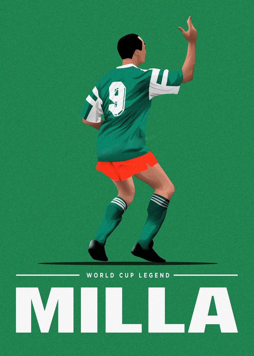 Roger Milla Sport Soccer Futbol Poster