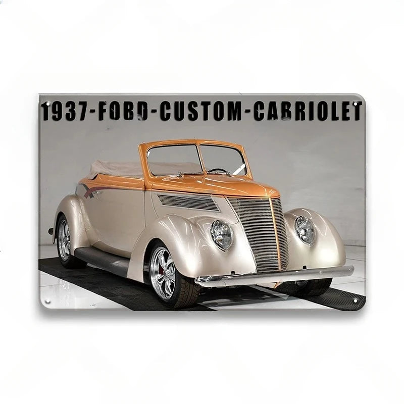 1937 Ford Carrioley Vintage Ford Metal Sign Poster