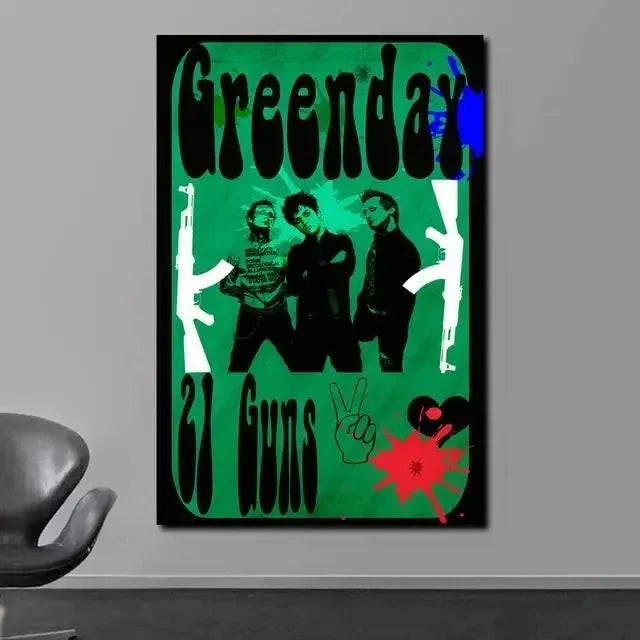 Green Day 21 Guns Green Poster