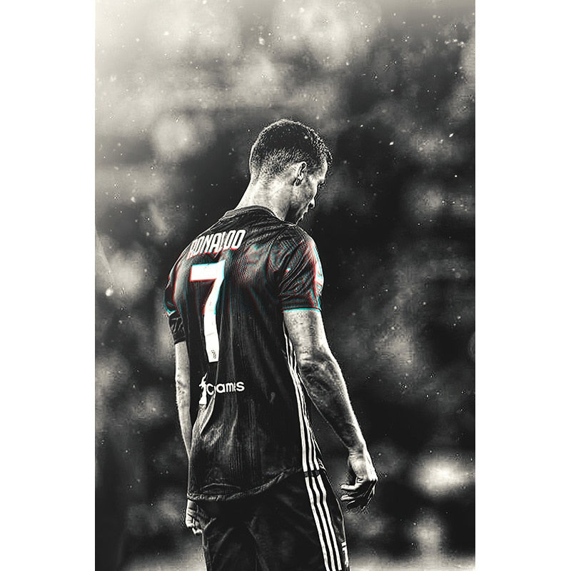 Cristiano Ronaldo Black Futbol Football Soccer Poster