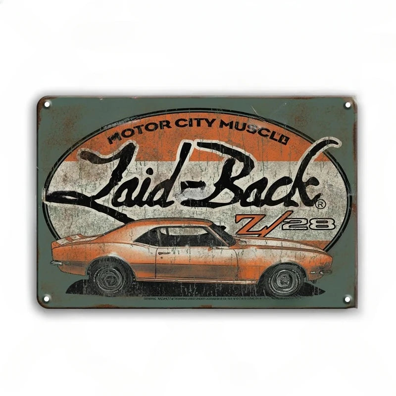 Motor City Mustang Vintage Ford Metal Sign Poster
