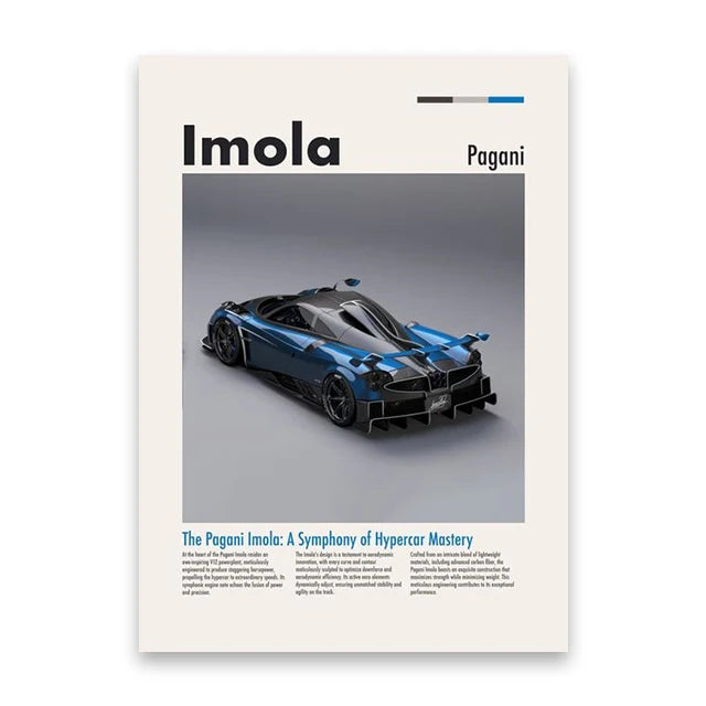 Pagani Imola Minimalist Car Poster