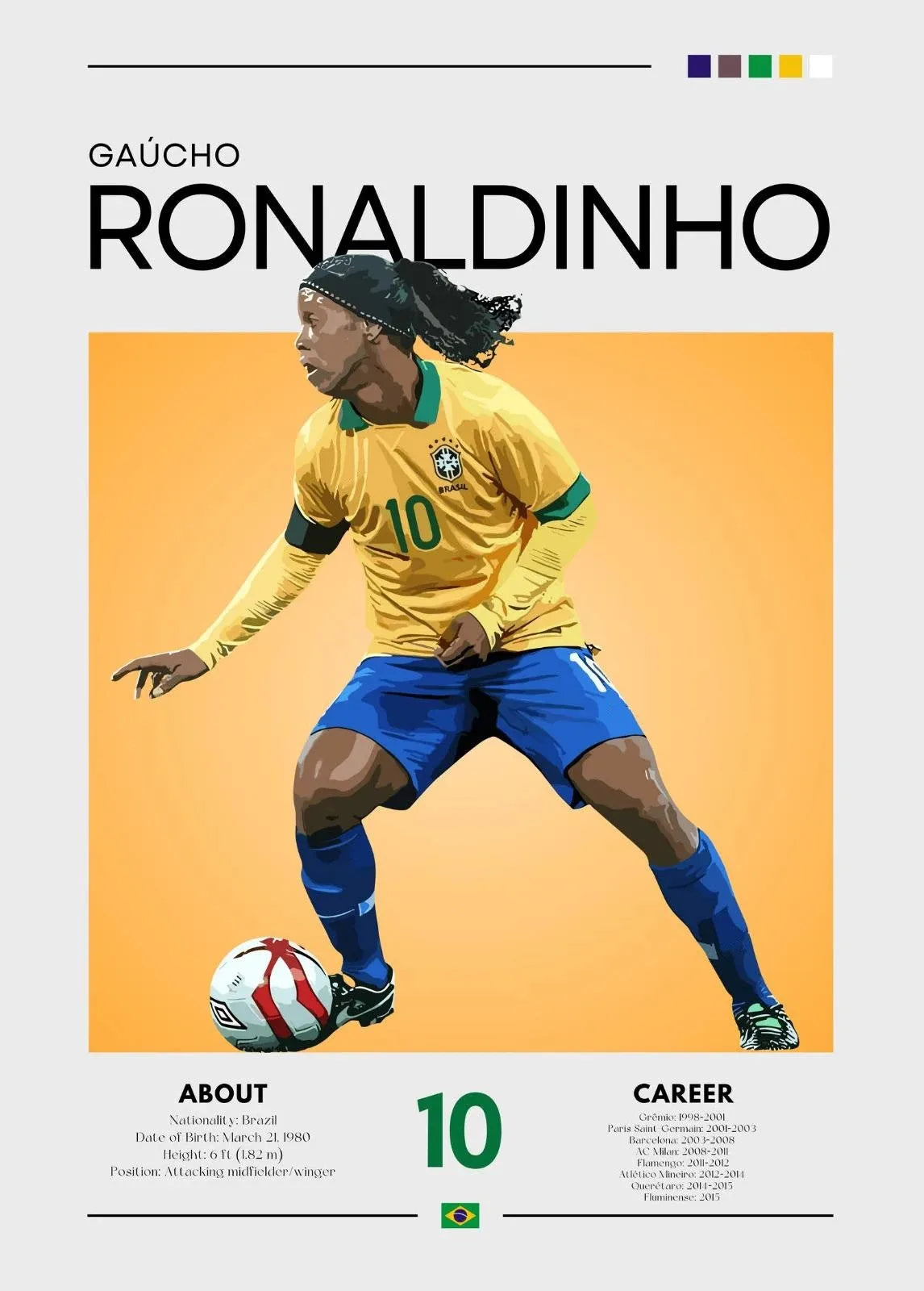 Ronaldinho Football Legends Poster