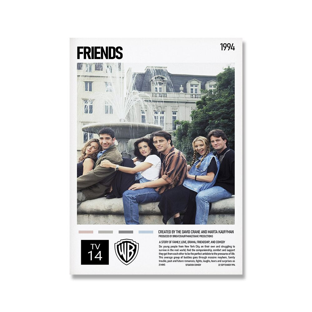 Friends Fountain Minimalist TV Show Wall Art Poster