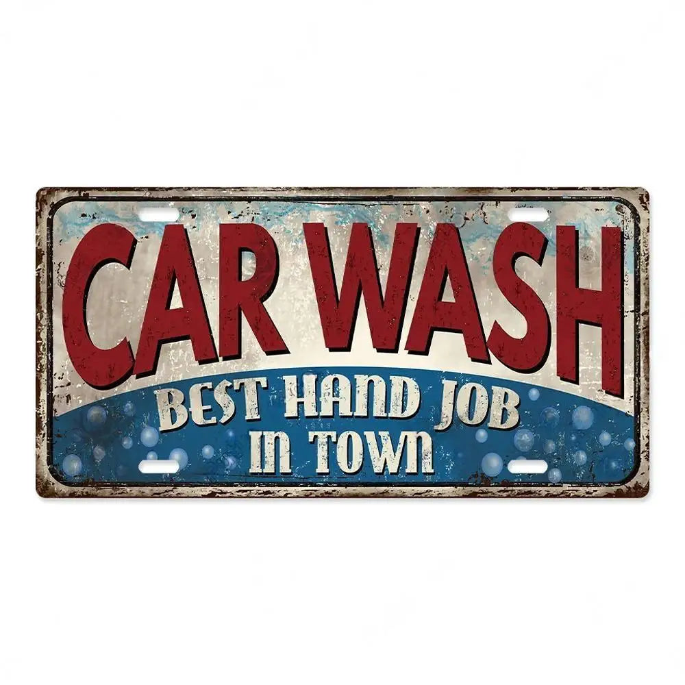 Funny Car Wash Metal Sign Poster