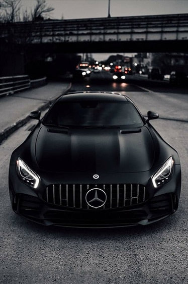 Matte Black Mercedes GT Luxury Car Poster