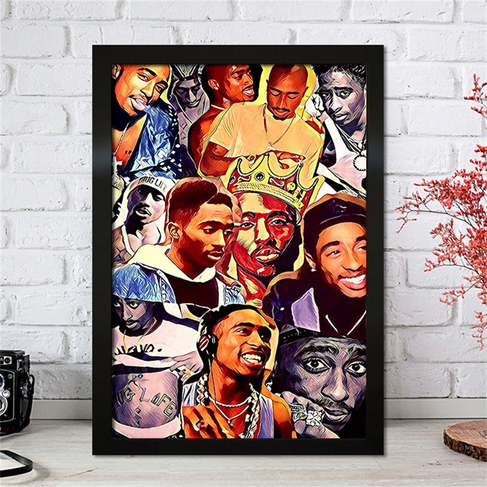 Tupac 2pac Collage Rap Poster