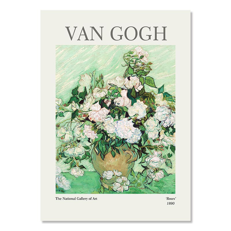Van Gogh Roses Artwork Canvas Poster