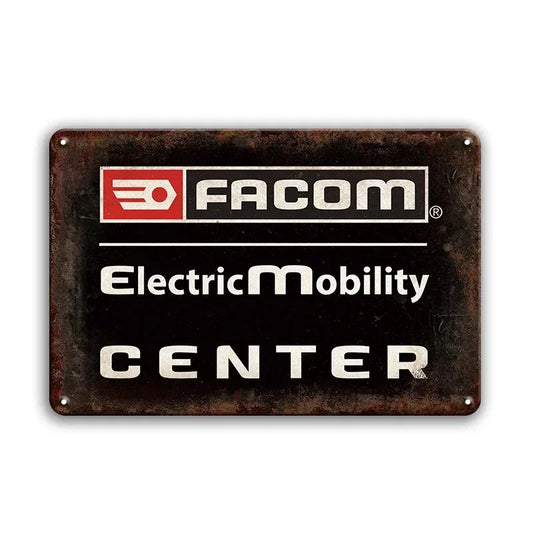 Facom Electric Mobility Rustic Man Cave Garage Metal Sign Poster
