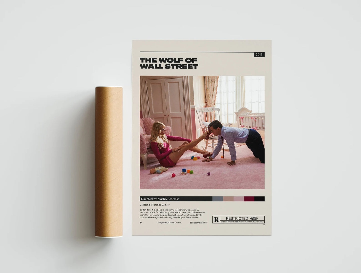 The Wolf Of Wall Street Margot Robbie DiCaprio Minimalist Movie Poster