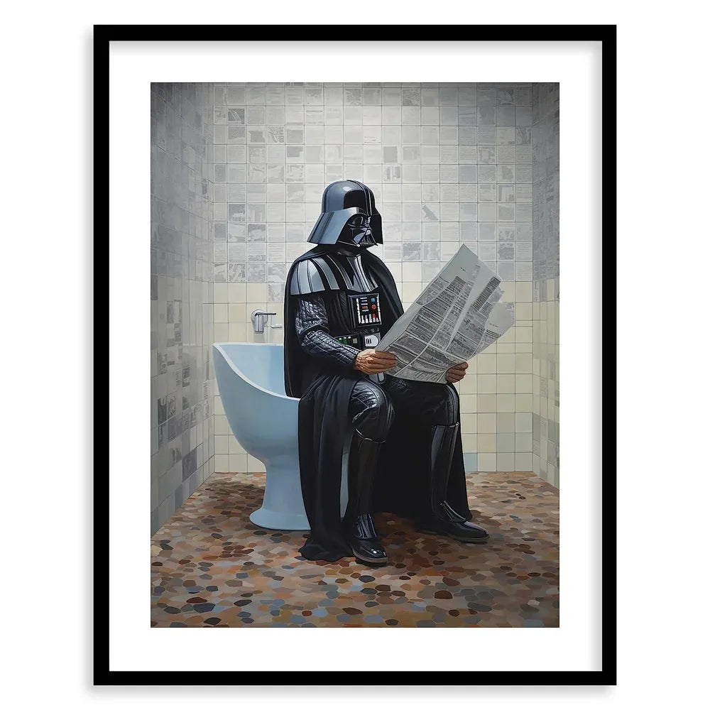 Darth Vader On The Toilet Funny Star Wars Bathroom Poster