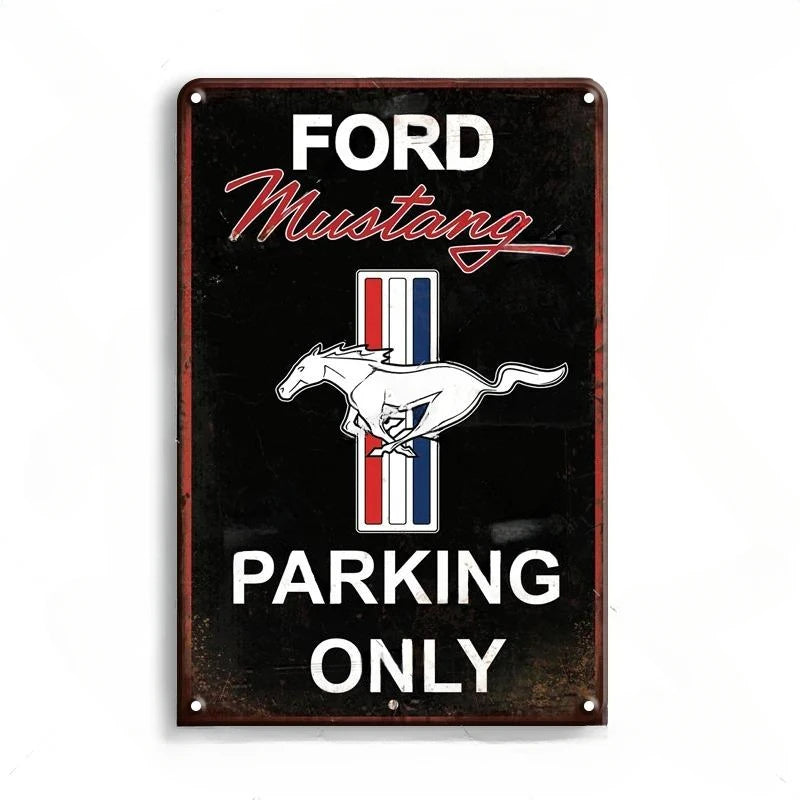 Ford Mustang Parking Only Vintage Ford Metal Sign Poster