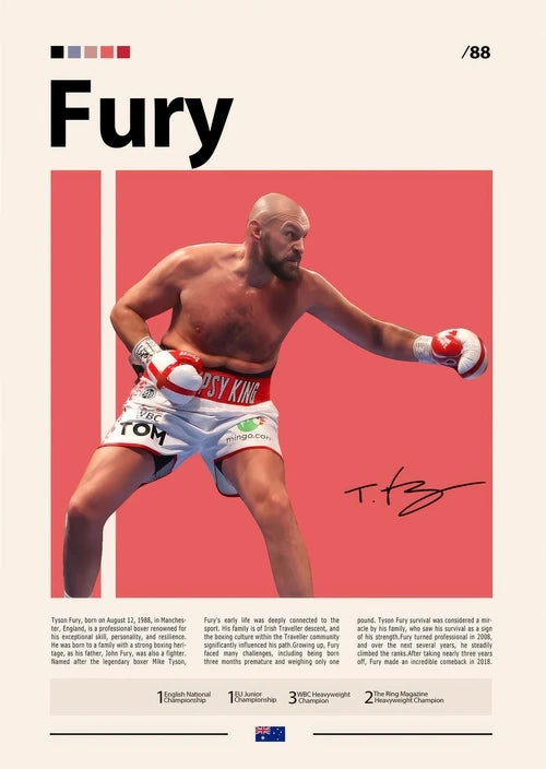 Tyson Fury Boxing Minimalist Poster