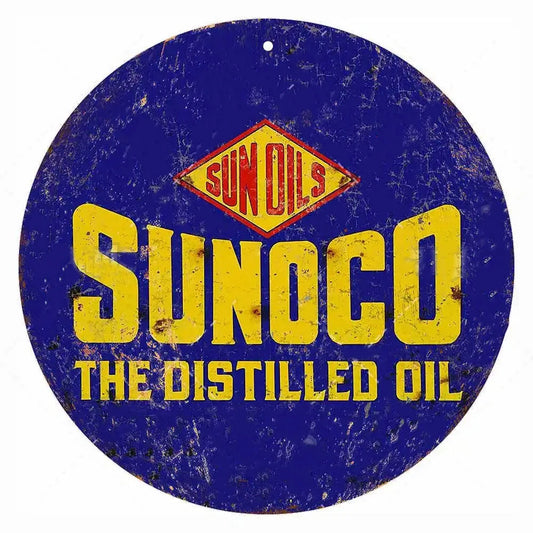 Sunoco Sun Oil Vintage Mechanic Shop Garage Decor Metal Sign Poster