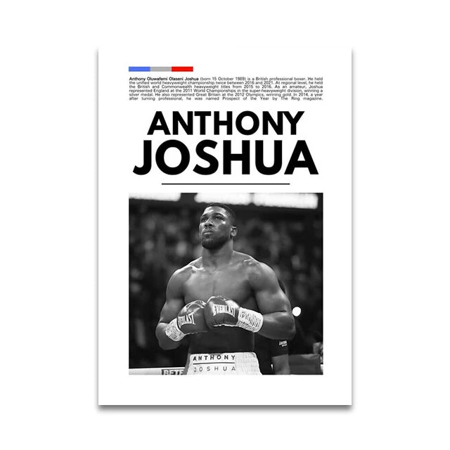 Anthony Joshua Minimalist Boxing Poster
