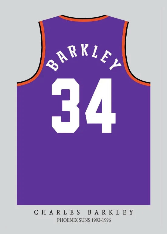 Charles Barkley Suns Jersey Poster