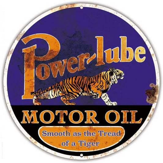 Power Lube Motor Oil Vintage Garage Metal Sign Poster