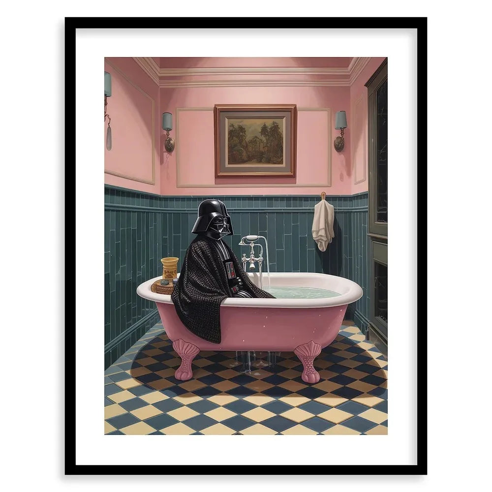 Darth Vader In The Tub Funny Star Wars Bathroom Poster