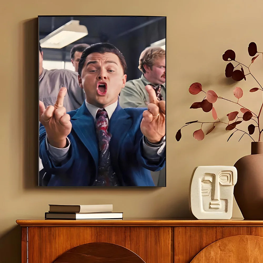 Jordan Belfort Flipping Bird Poster