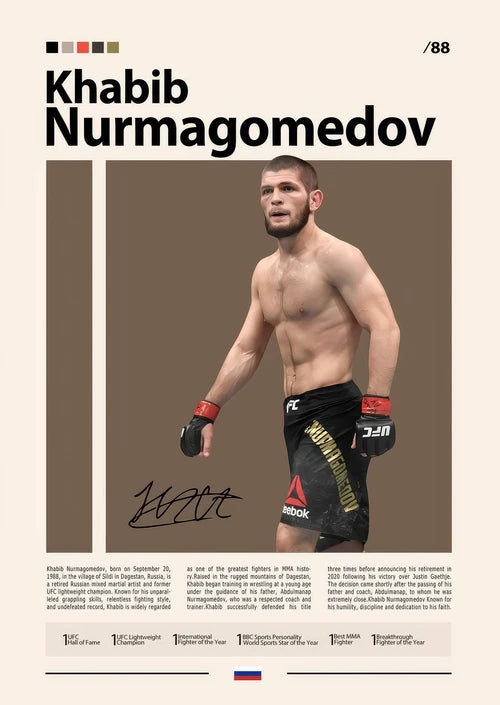 Khabib Nurmagomedov UFC Minimalist Poster
