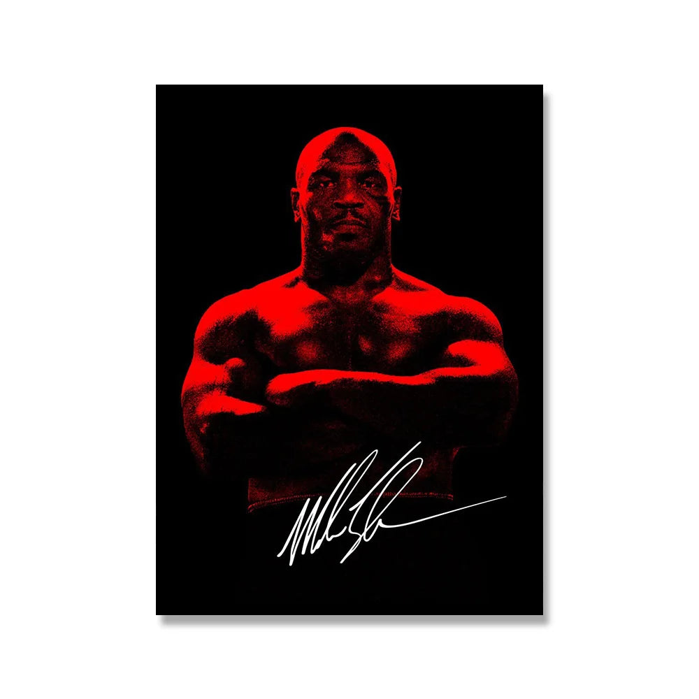 Mike Tyson Red Black Boxing Poster