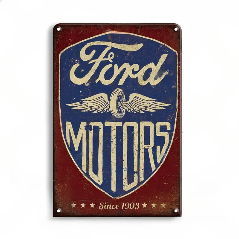 Ford Motors Vintage Ford Metal Sign Poster