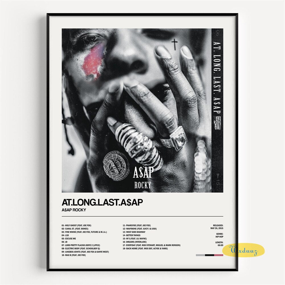 Asap Rocky At.Long.Last.A$AP Minimalist Album Cover Poster