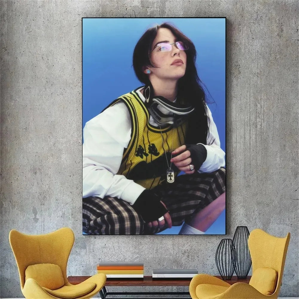 Billie Eilish Blue Decor Wall Art Poster
