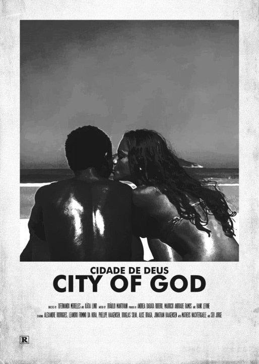 City of God Black White Minimalist Movie Poster