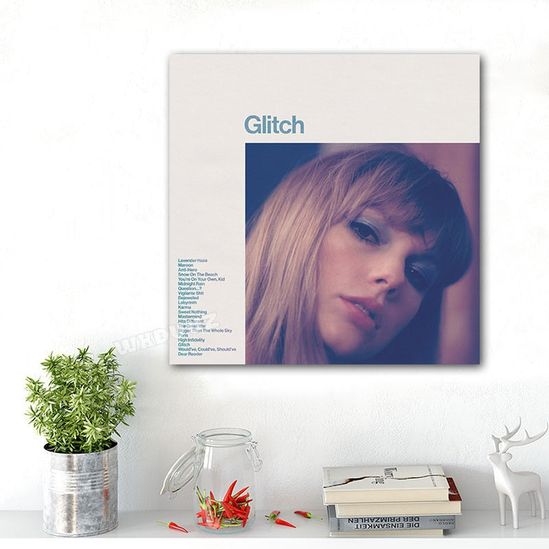 Taylor Swift Glitch Song Poster – Aesthetic Wall Decor