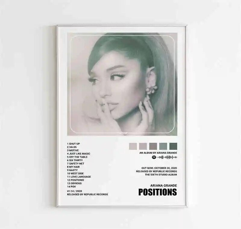 Ariana Grande Positions Minimalist Poster – Aesthetic Wall Decor