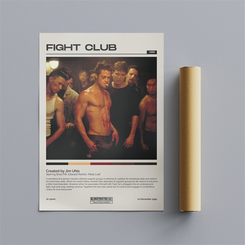Fight Club Brad Pitt Minimalist Movie Poster