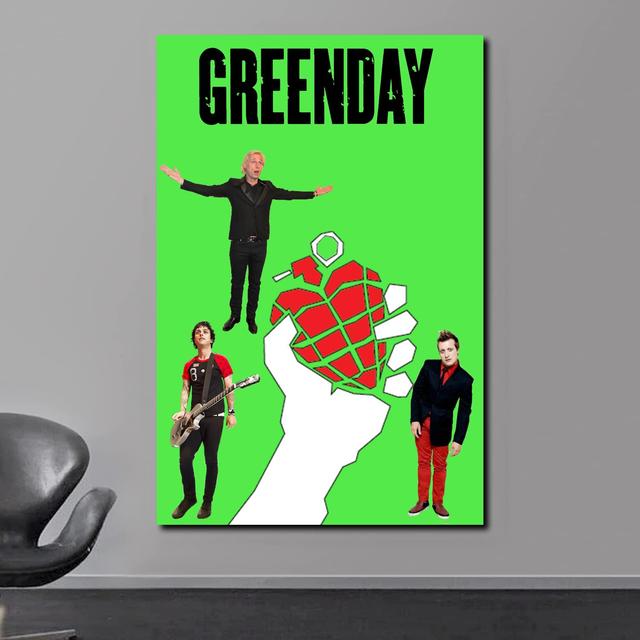 Green Day Heart Rock Music Poster