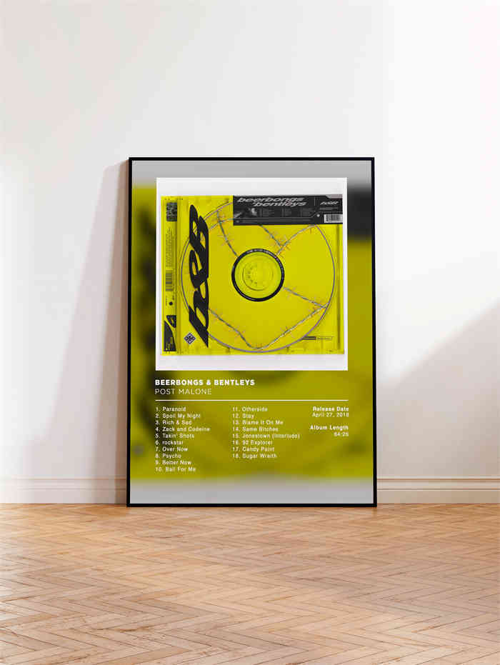 Beerbongs & Bentley's Post Malone Album Poster